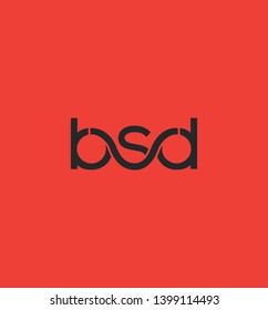 B S D letters joint logo design vector template