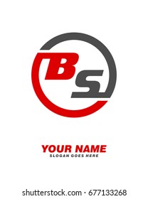 B S initial circle logo template vector