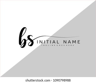 B S Initial handwriting logo vector. Hand lettering for designs.