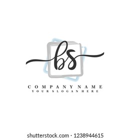B S Initial handwriting logo vector