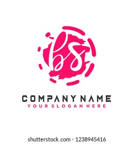 B S Initial handwriting logo vector