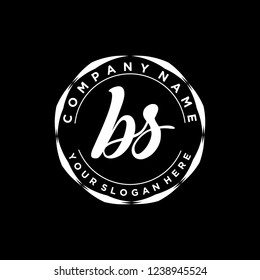 B S Initial handwriting logo vector