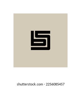 B and S - initials or logo. BS - monogram or logotype. Vector design element or icon. B5.