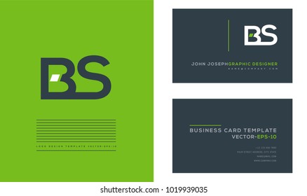 B S, B & S Letters joint logo icon with business card vector template.