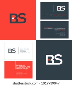 B S, B & S Letters joint logo icon with business card vector template.