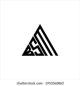 B S M letter logo creative design. BSM icon