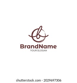 B Script Logo Design Vector