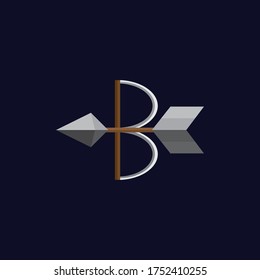 B En Forma De Logotipo Bow Y Arrow