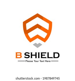 B shield design logo template illustration