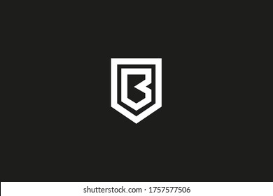 B shield logo design . clean abstract letter B in the shield, vector illustration
