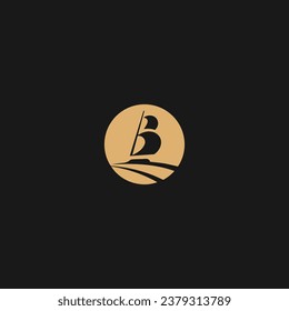 B Ship Logo, Cruise Or Ship Logo, Boat logo,