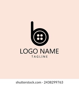 B shirt button logo design vector