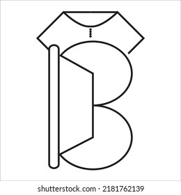 B shirt logo icon design illustration template web