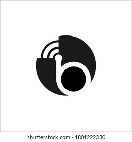 B signal logo design vector sign