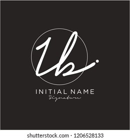 I B Signature initial logo template vector