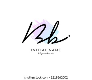 B B Signature initial logo template vector
