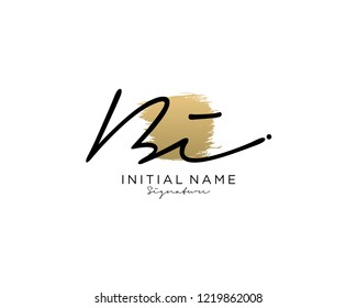 B I Signature initial logo template vector