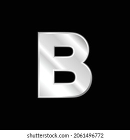 Icono metálico plateado B