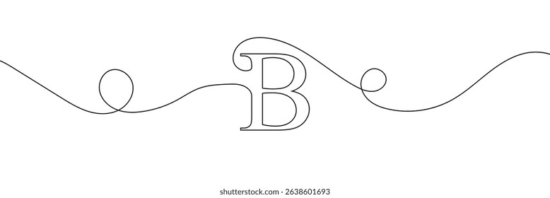 
B single line drawing of a letter j. Continuous line alphabet symbol icon. One line icon. Vector illustration.    