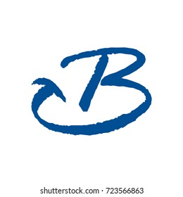B smile letter logo design template vector