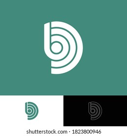 B spiral logo simple modern 