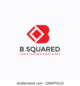 B Squared Letter Red Logo Vector Stock Vector (Royalty Free) 2204976115 ...