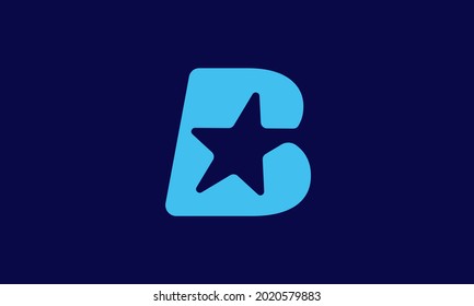 B Star logo design . abstract letter B with star logo design. vector illustrations