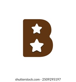 B Star logo design . abstract letter B with star logo design. vector illustrations