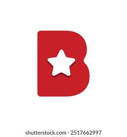 B Star logo design . abstract letter B with star logo design. vector illustrations