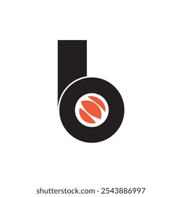 b sushi logo business design vector illustration