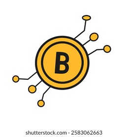 The "B" symbol with circuit elements, a visual representation of data and technology.