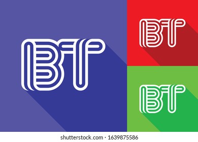 B and T combination Lines Letter Logo Creative Line Letters Design Template