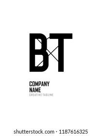 B T Initial abstract logo vector template