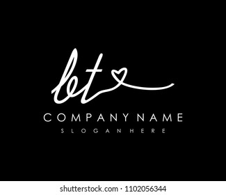 B T Initial letter handwriting logo
