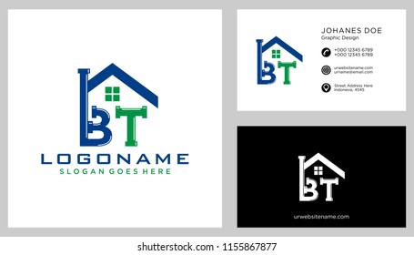 B T initial logo template vector