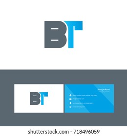 B T joint logo bold letter design with business card template 