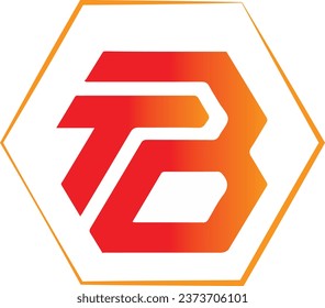 B AND T LETTER logo design with red and orange colour combination