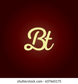 B T running Letter joint logo design vector element
