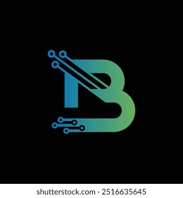 B Tech Logo for Innovative Technology Solutions, B technology and innovative logo template