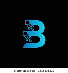 B tech logo, Letter B technology and innovation logo design template