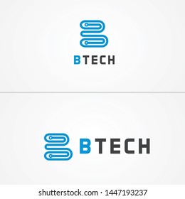 B tech logo template for company or personal