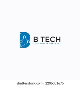 B Imagen vectorial del logotipo de la letra de la tecnología