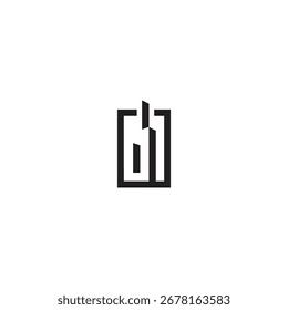 Logotipo cuadrado del icono del diseño de la tecnología B
