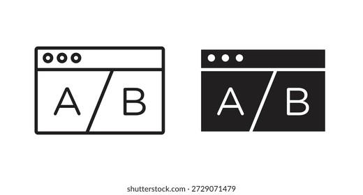 A B test icon. Monochrome simple icons for templates, web design