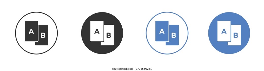 A B test icon pictogram for your web site design, logo