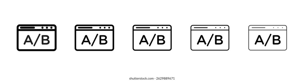 A B test icon Simple thin line flat symbol