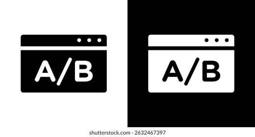 A B test icon Vector in flat style. Collection silhouettes