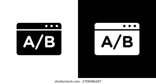 A B test icons vector illustration collection. black and white icons.