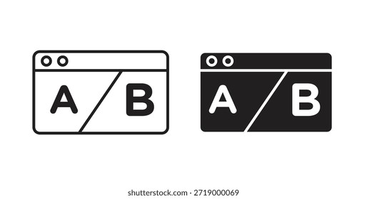 Iconos de prueba A B, símbolos de Vector. signo plano lleno