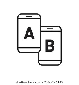 A B testing icon Black and white logo